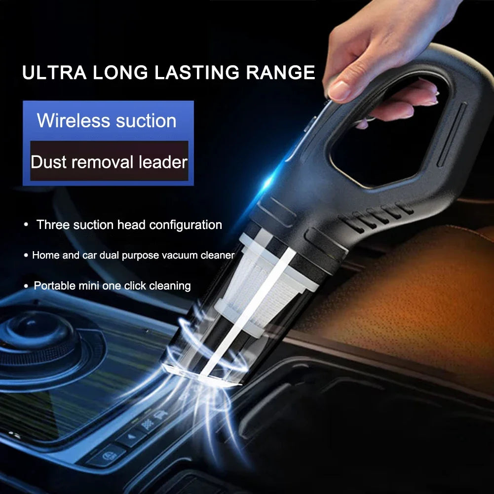 Powerful 120W Car Vacuum Cleaner - Cordless & USB Charging